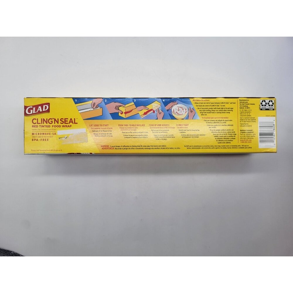 Glad Winter Edition Cling'N Seal Red Tinted Food Wrap 300 Sq. Ft BPA-Free Microw - Picture 2 of 2